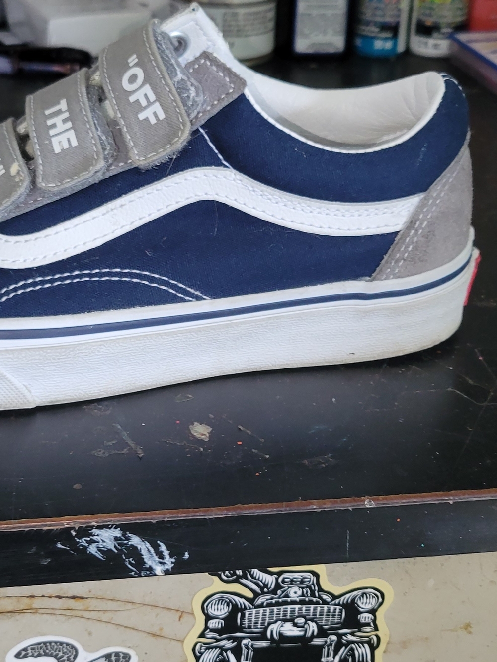 Vans Navy and Gray Velcro Skate Sneakers - Picture 4 of 8